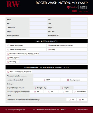 RW Sleep Questionaire