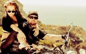 couple on motorcycle